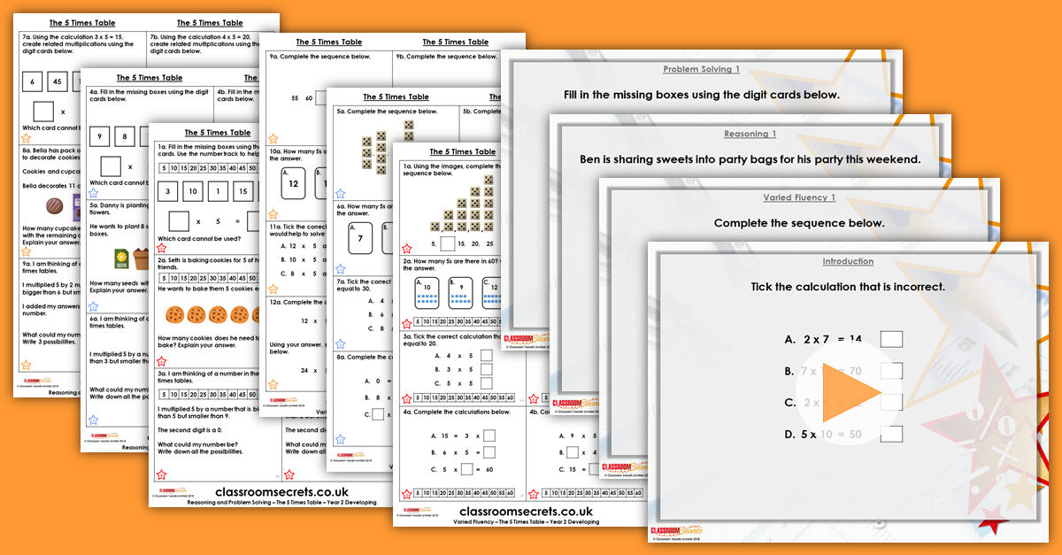 The 5 Times Table Year 2 Multiplication and Division Resource Pack