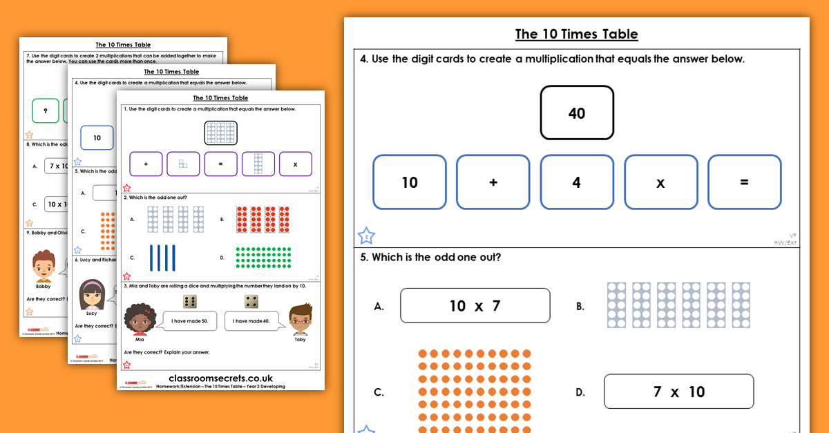 The 10 Times Table Homework