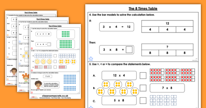 The 8 Times Table Homework