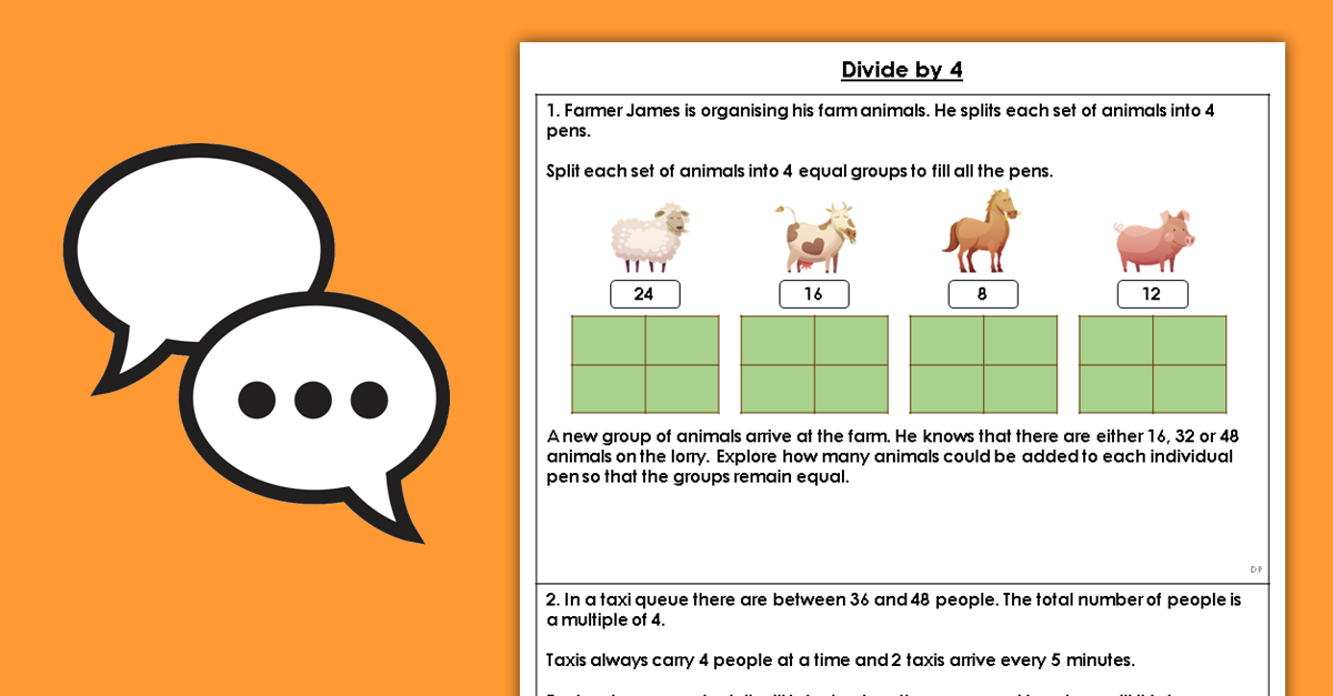 Year 3 Divide by 4 Discussion Problems