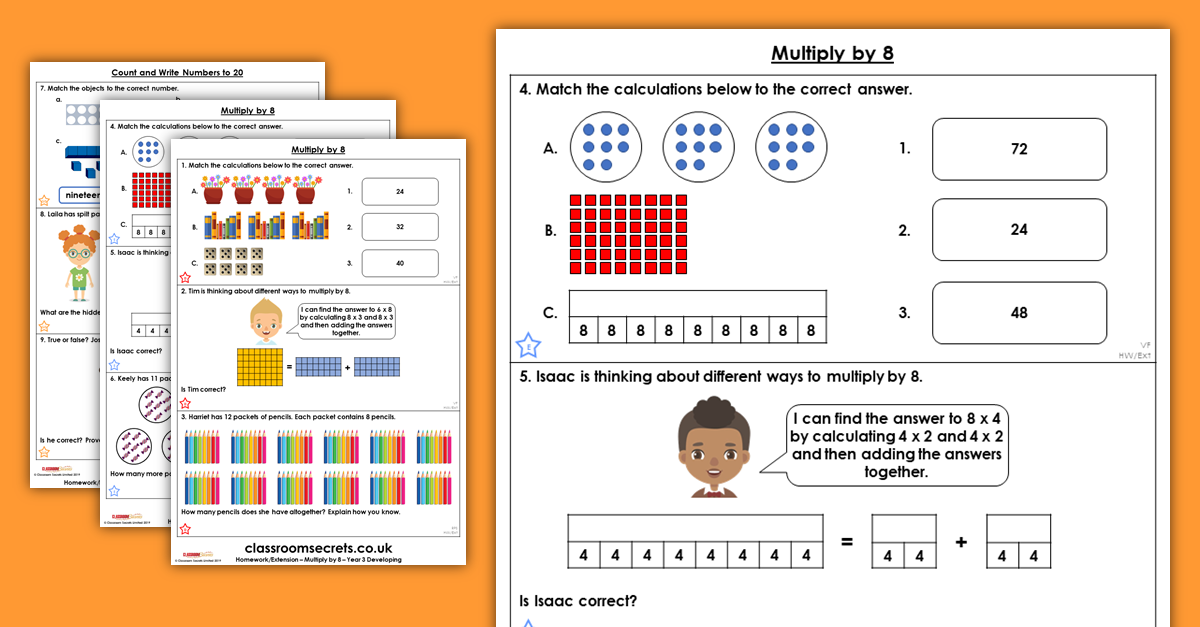 multiplication and division homework year 3