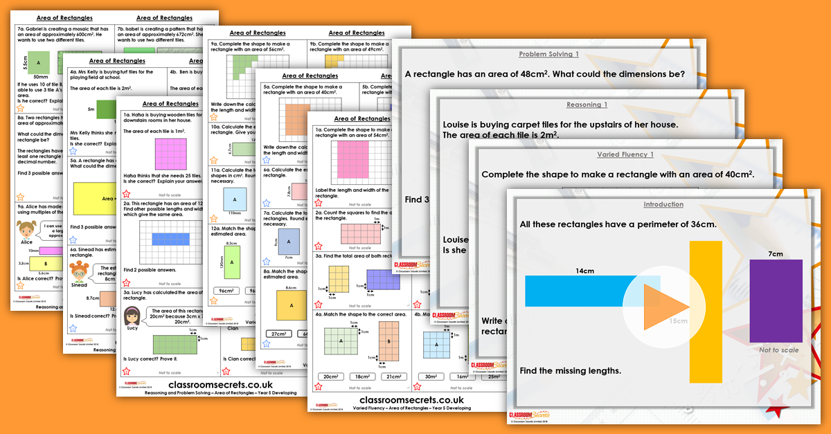 Area of Rectangles Year 5 Resources