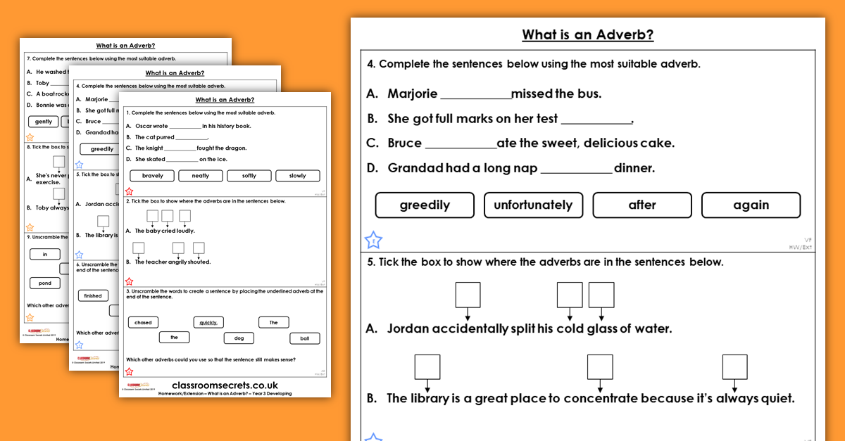 free-year-3-what-is-an-adverb-homework-extension-adverbs-classroom-secrets-classroom-secrets