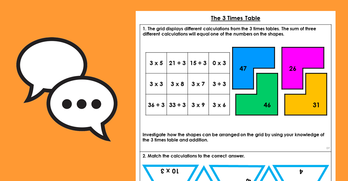 Multiplication And Division Year 3 The 3 Times Table Discussion Problems Classroom Secrets
