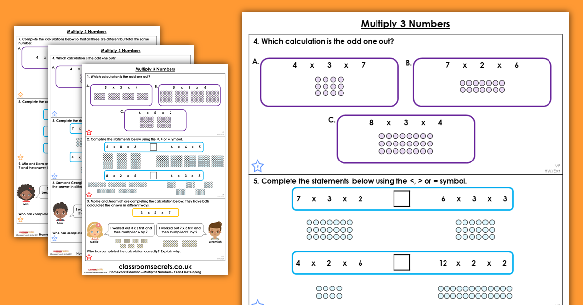 Multiply 3 Numbers Homework