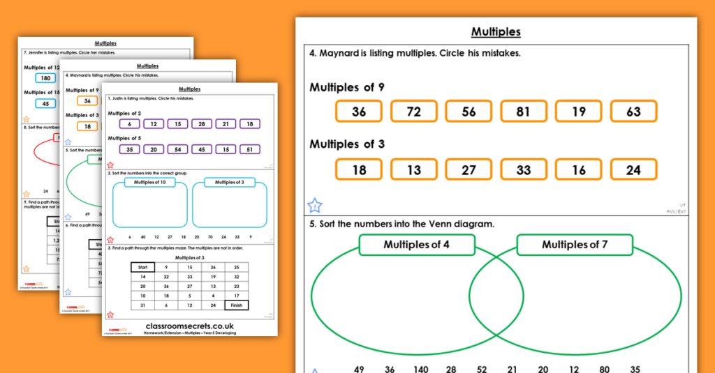 common multiples year 5 problem solving