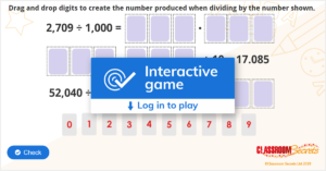 Year 6 Divide by 10, 100 and 1,000 IWB