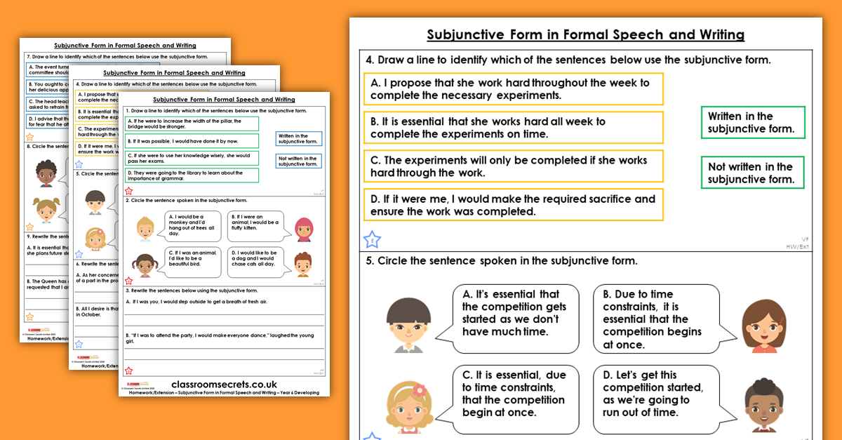 year-6-subjunctive-form-in-formal-speech-and-writing-homework-extension