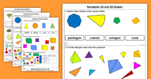 Recognise 2D and 3D Shapes Year 2