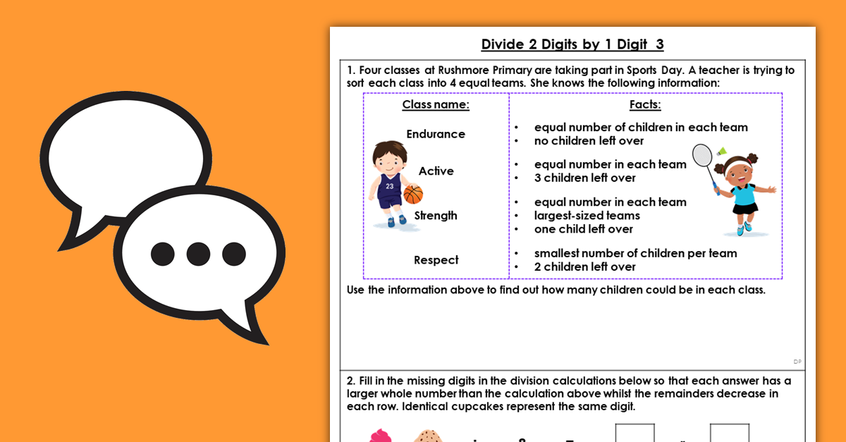Year 3 Divide 2-Digits by 1-Digit 3 Discussion Problems