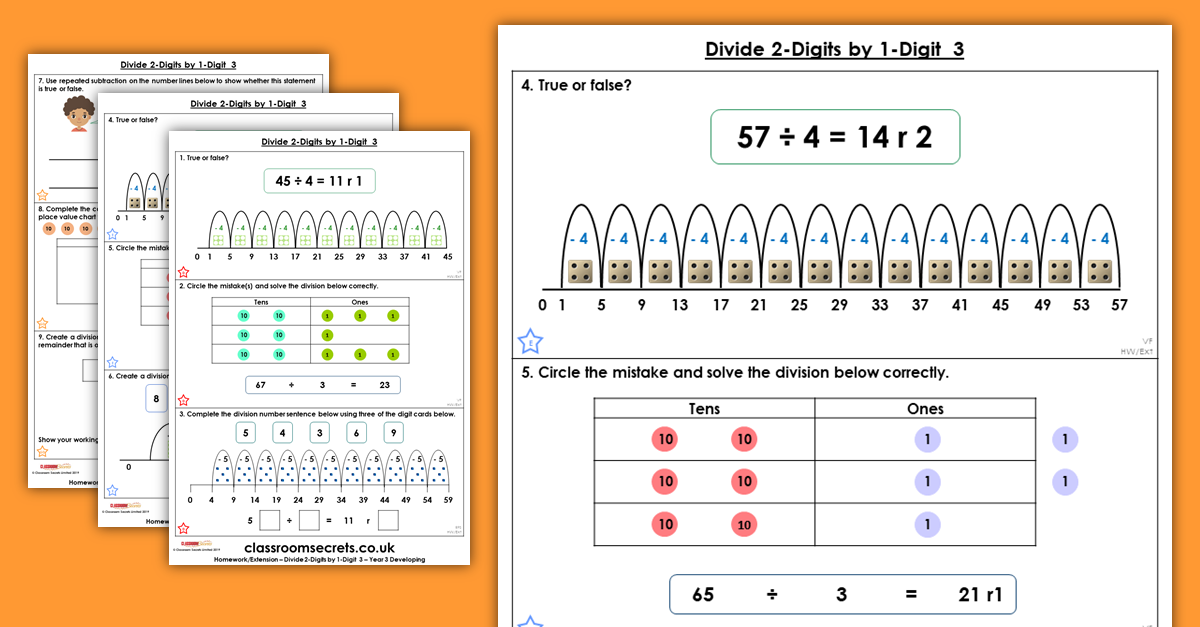 Divide 2-Digits by 1-Digit 3 Homework