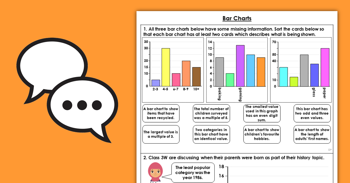 Statistics Year 3 Bar Charts Discussion Problems | Classroom Secrets