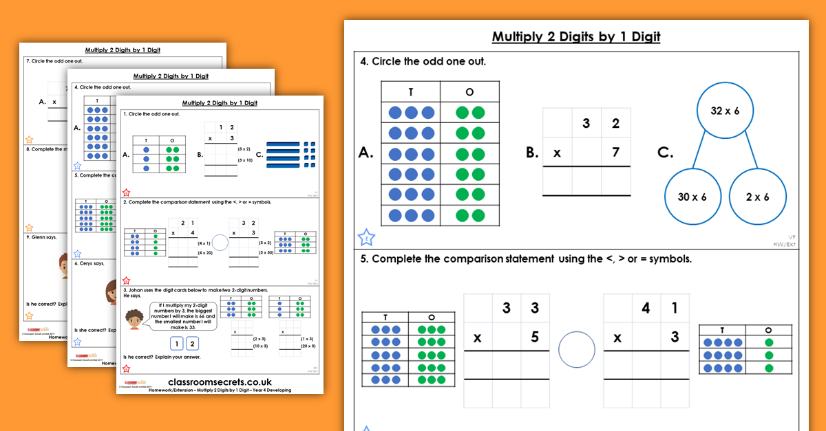 multiplication homework year 4