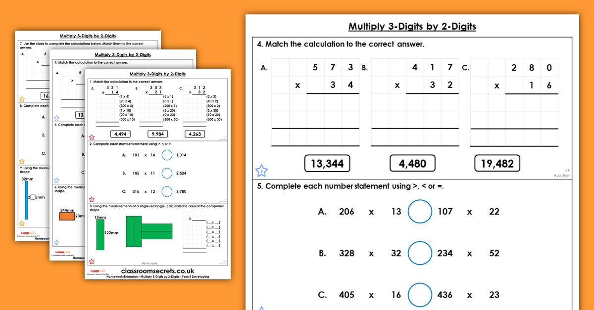 Multiply 3-Digits by 2-Digits Homework