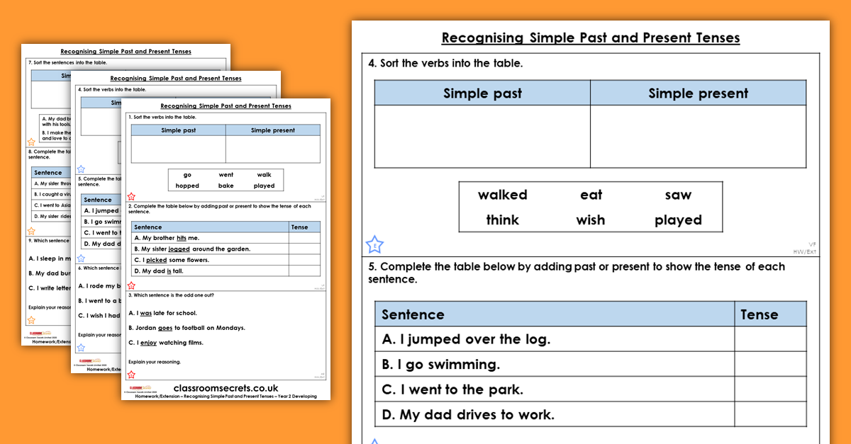 year-2-recognising-simple-past-and-present-tenses-free-homework-extension-tenses-classroom