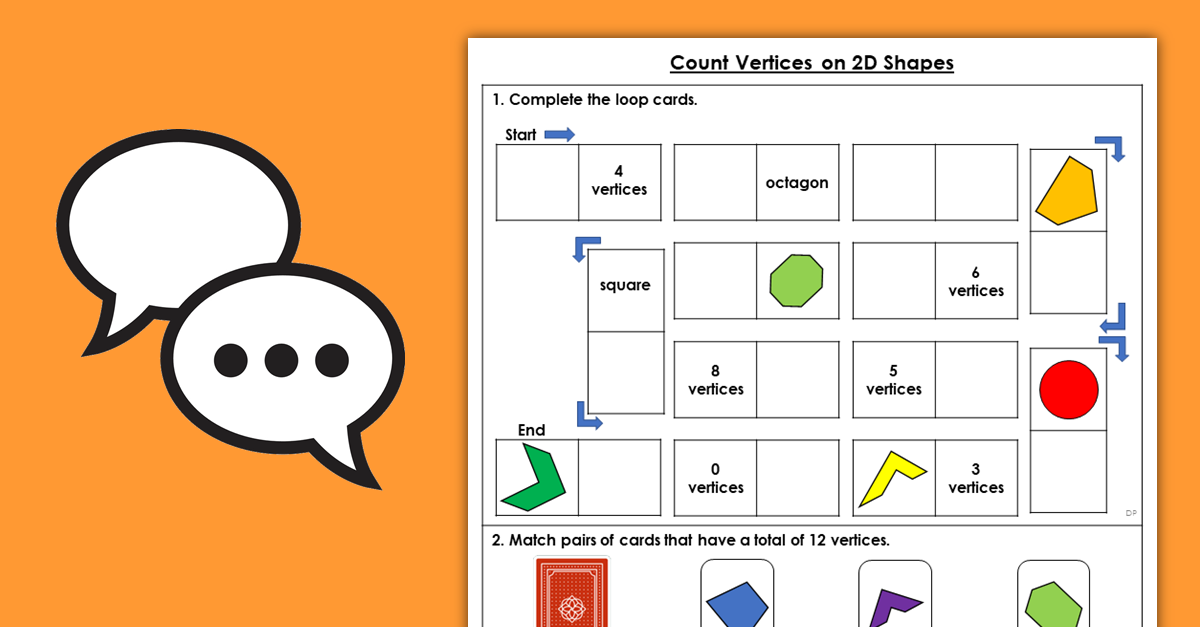 Year 2 Count Vertices on 2D Shapes Discussion Problems