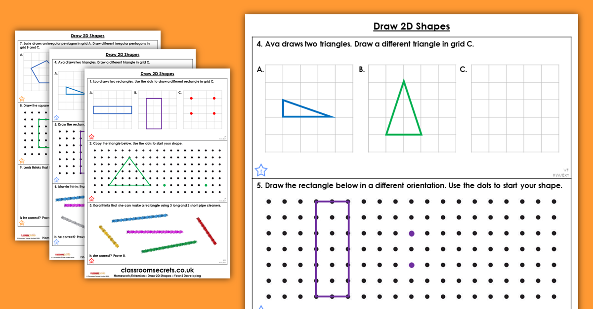 Year 2 Draw 2D Shapes Homework