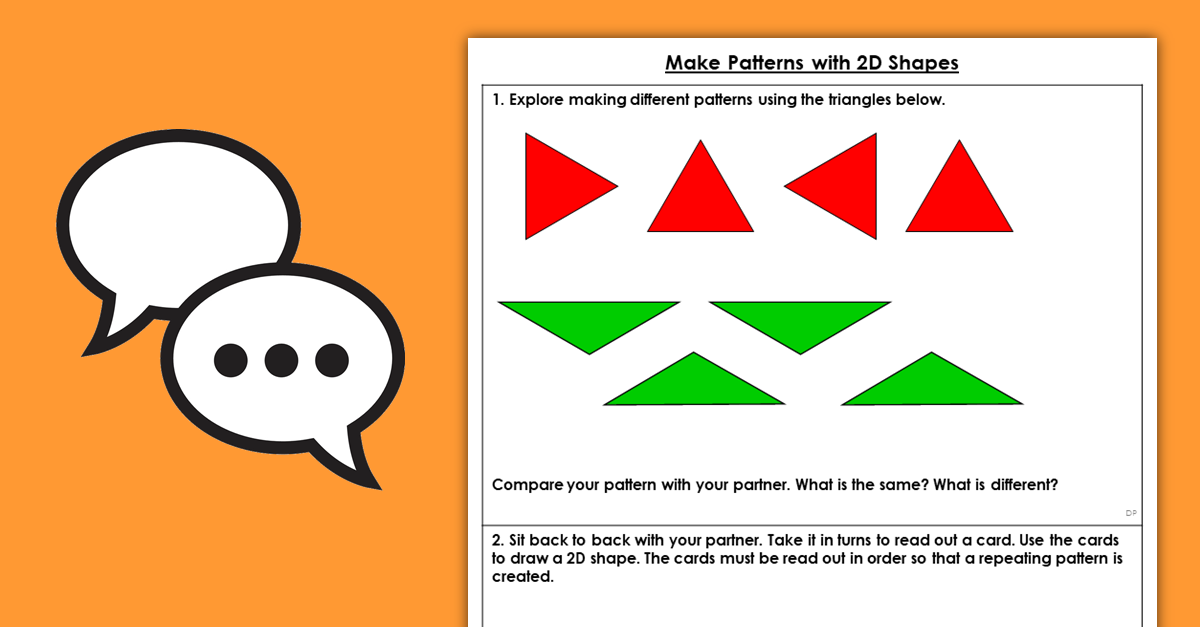 Year 2 Make Patterns with 2D Shapes Discussion Problems