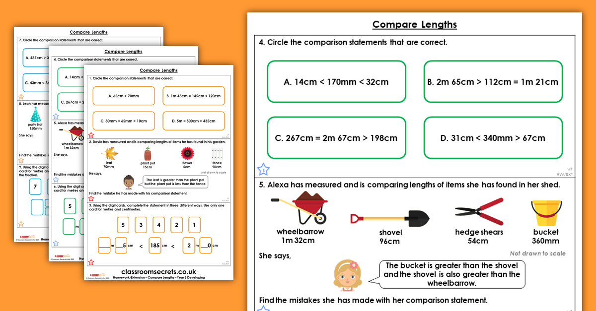 Compare Lengths Homework