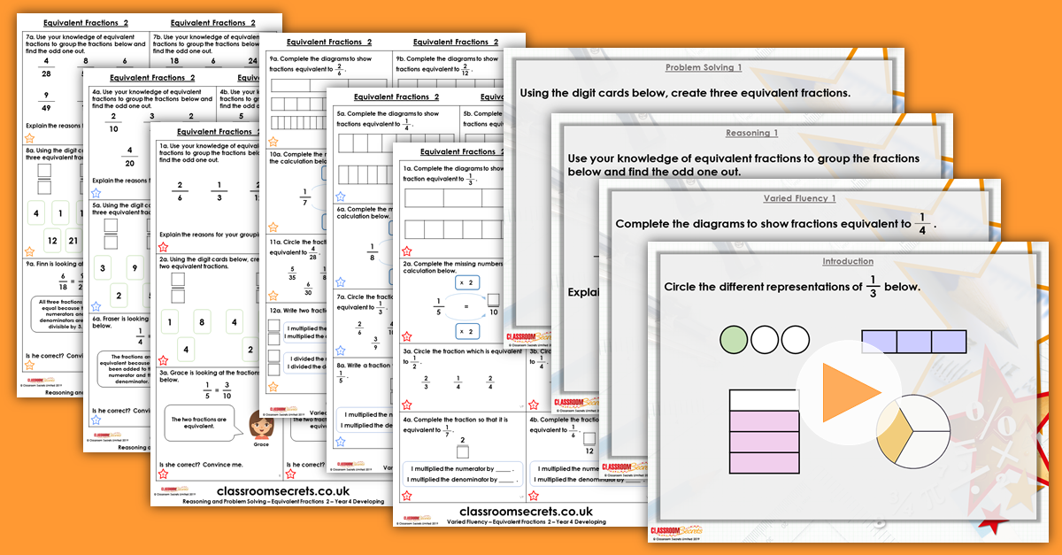 Equivalent Fractions 2 Year 4 Resources