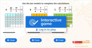 Year 4 Subtract 2 Fractions IWB