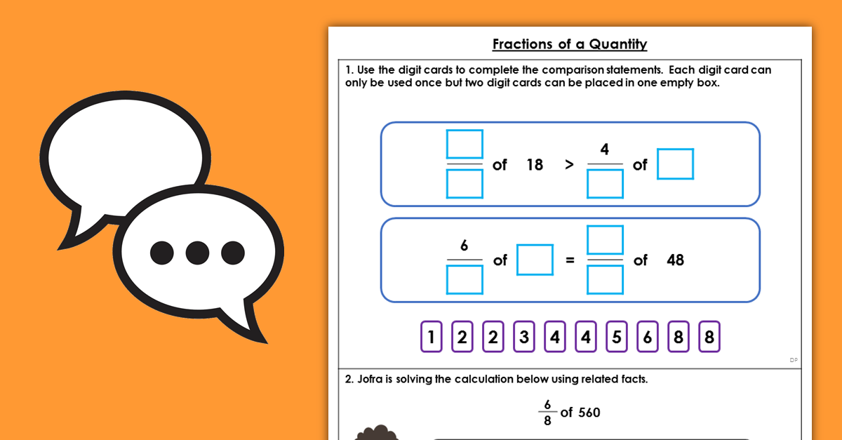 Year 4 Fractions of a Quantity Discussion Problems