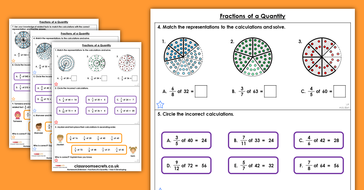 Fractions of a Quantity Homework