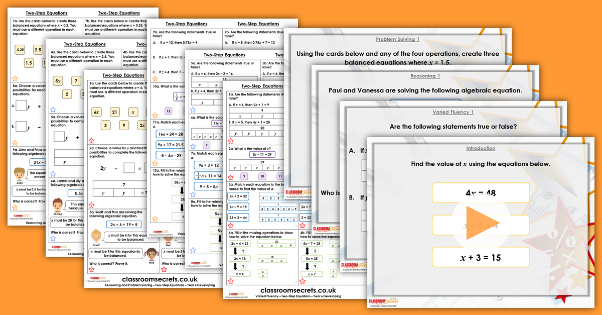 Two Step Equations Year 6 Resources