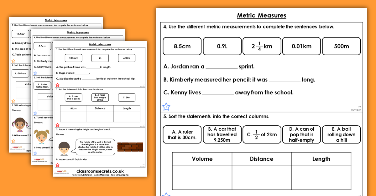 Metric Measures Homework