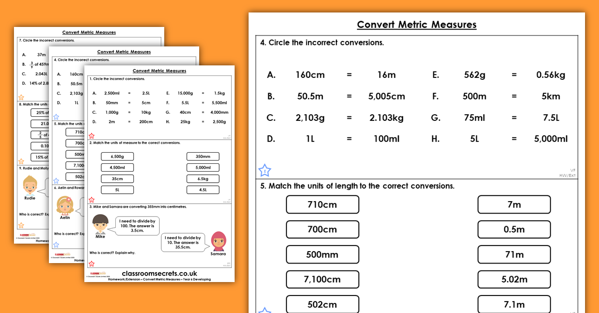 Convert Metric Measures Homework