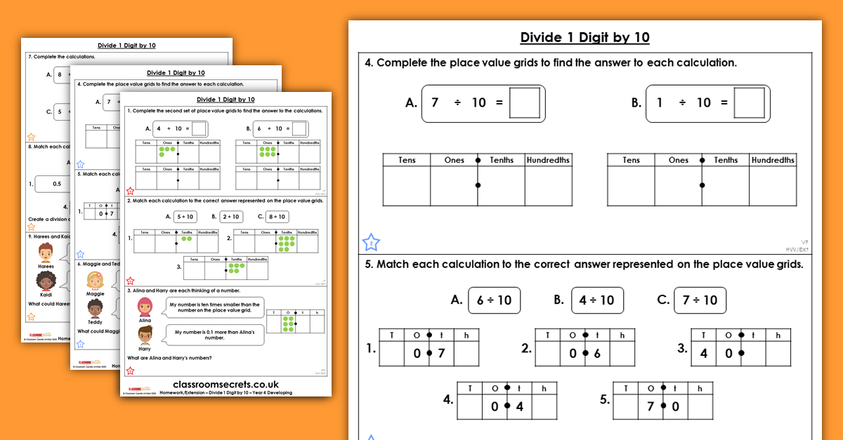 Divide 1 Digit by 10 Homework