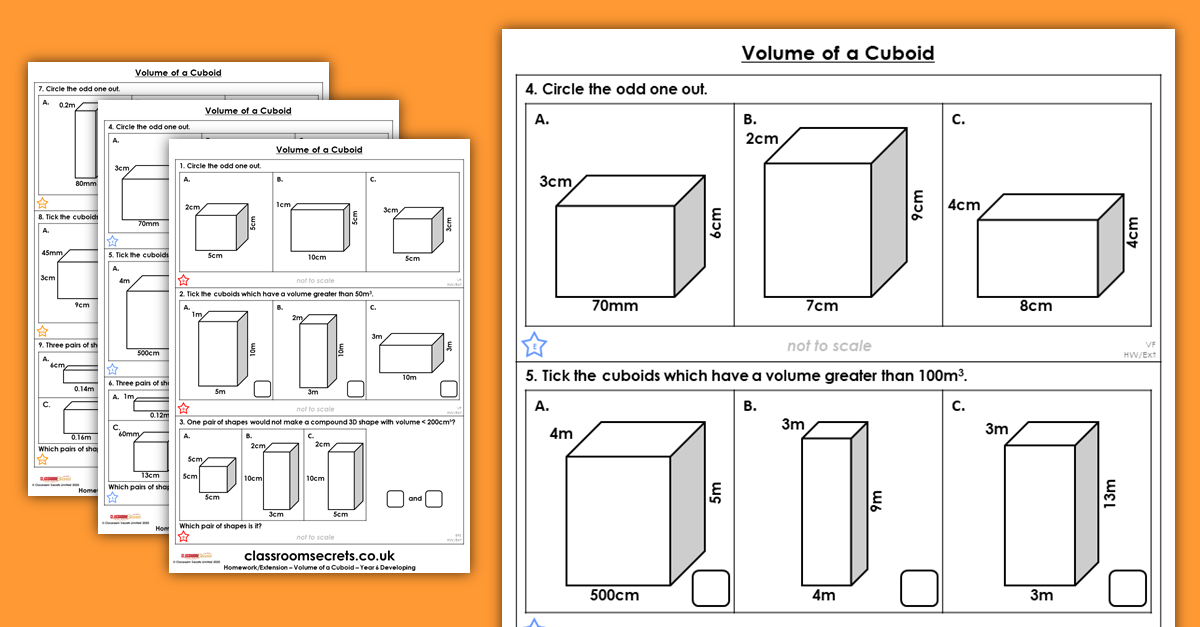 Volume of a Cuboid Homework