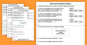 Year 6 Ratio and Proportion Problems