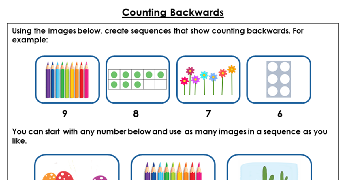 counting backwards problem solving year 1