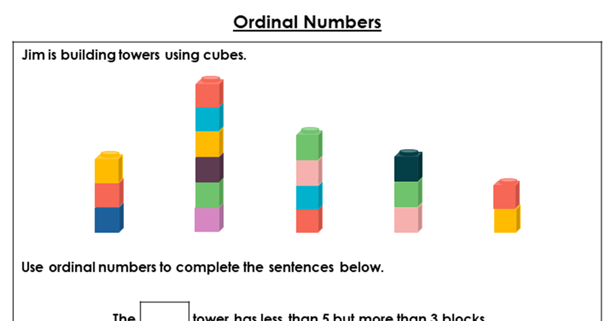 ordinal numbers problem solving year 1