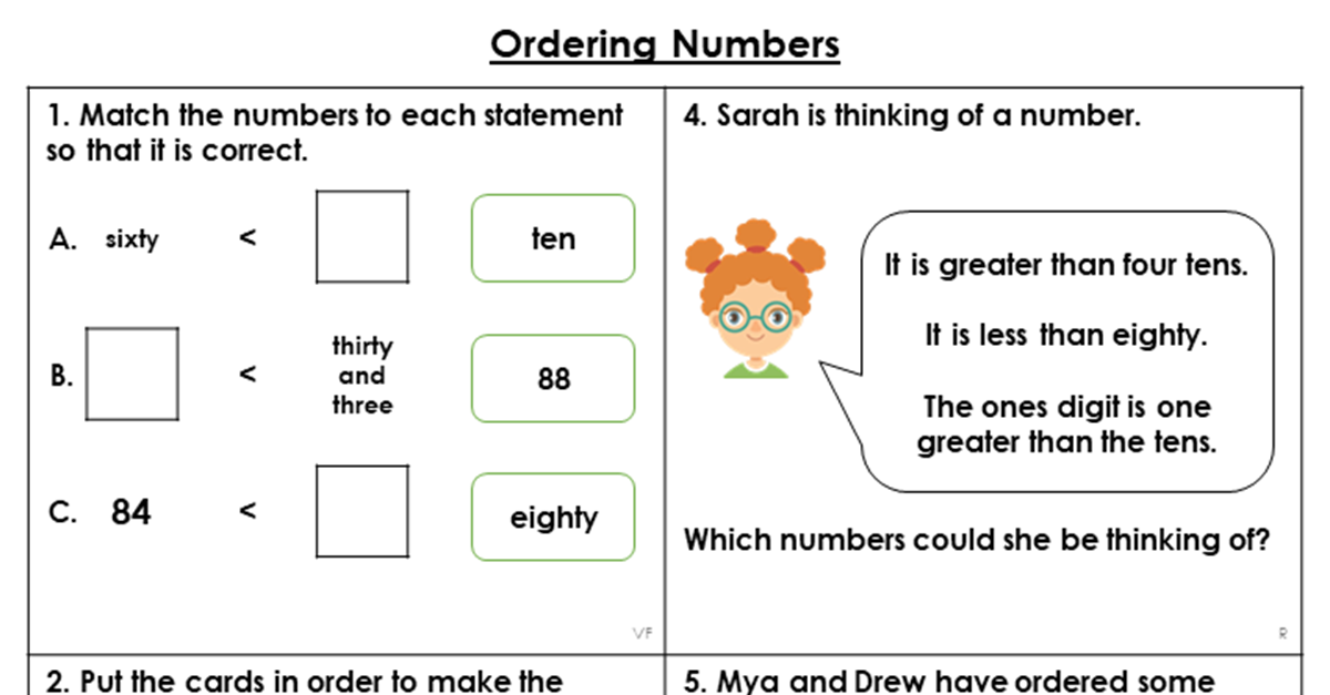 Year 3 Ordering Numbers Lesson - Classroom Secrets | Classroom Secrets