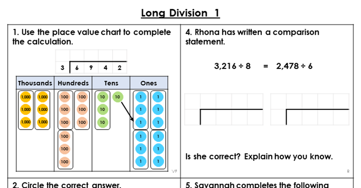 long division reasoning and problem solving year 6