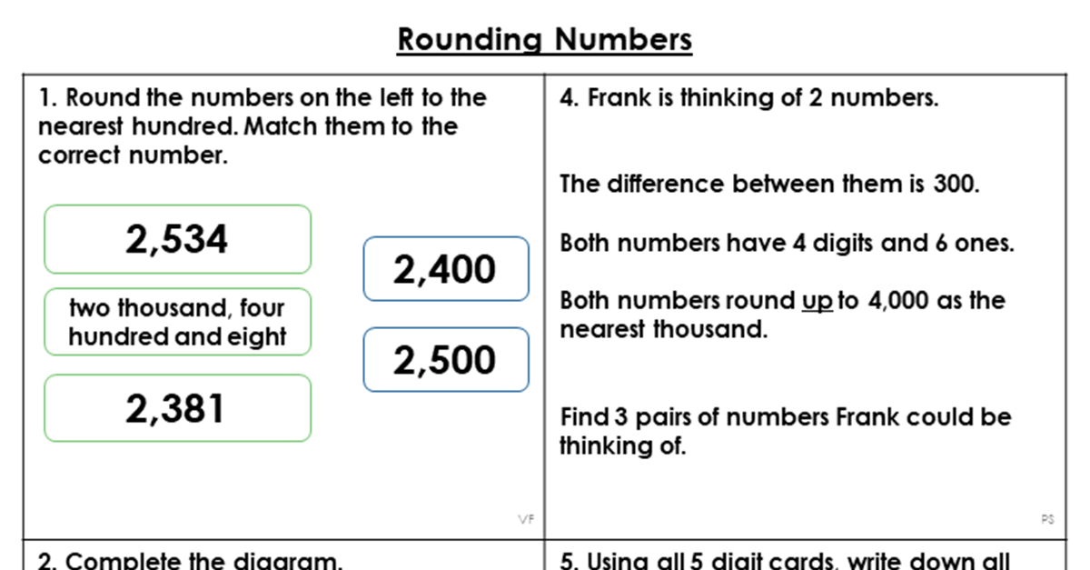 rounding numbers problem solving year 6