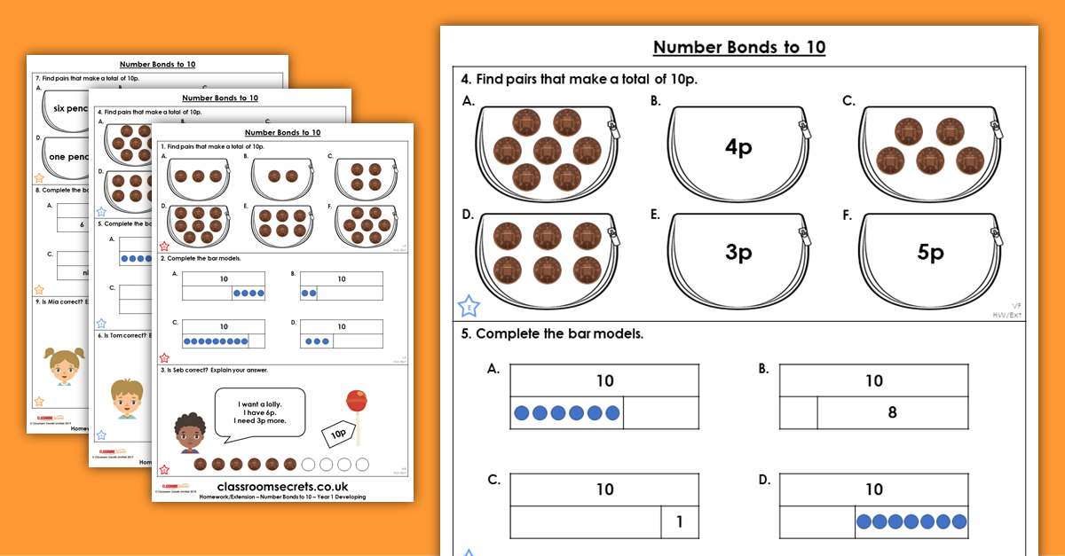 number bonds to 10 problem solving and reasoning
