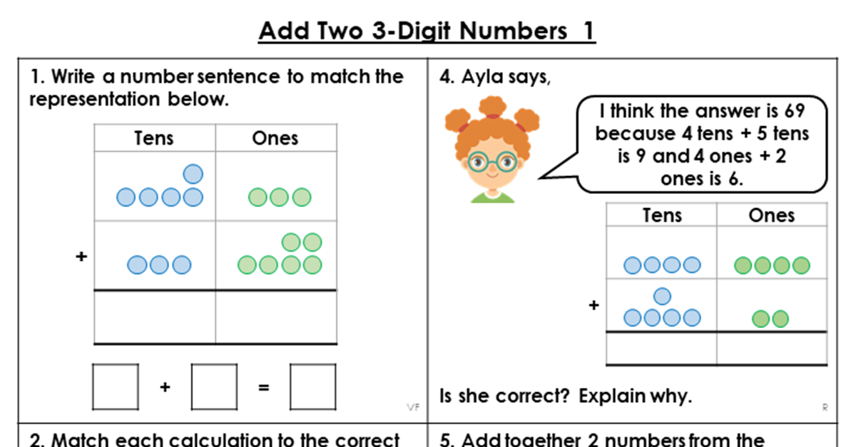 Year 3 Add Two 3-Digit Numbers 1 Lesson - Classroom Secrets | Classroom