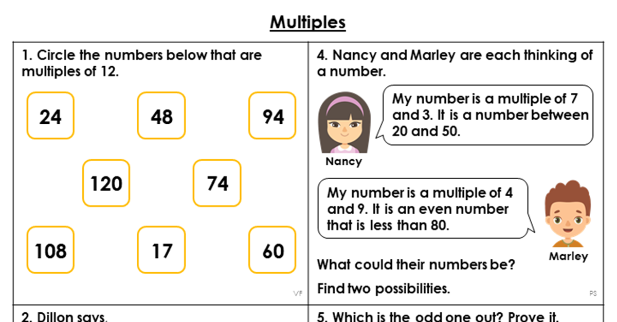 factors and multiples problem solving year 5