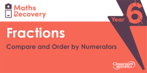 Compare and Order by Numerators Maths Recovery
