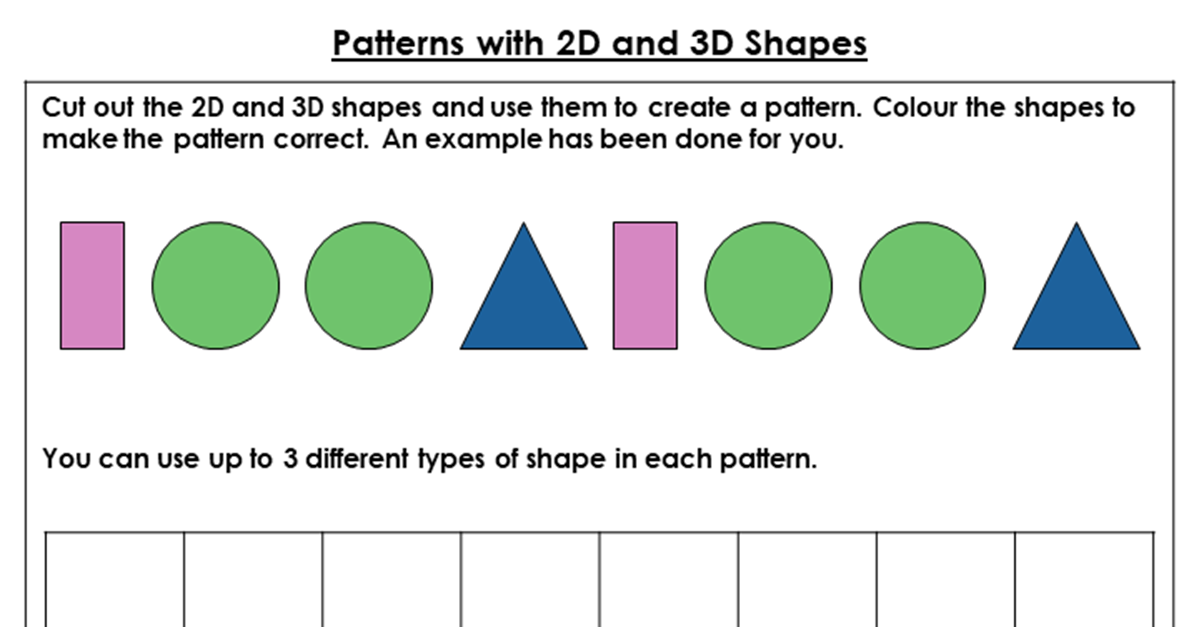 year 1 patterns with 2d and 3d shapes lesson classroom secrets