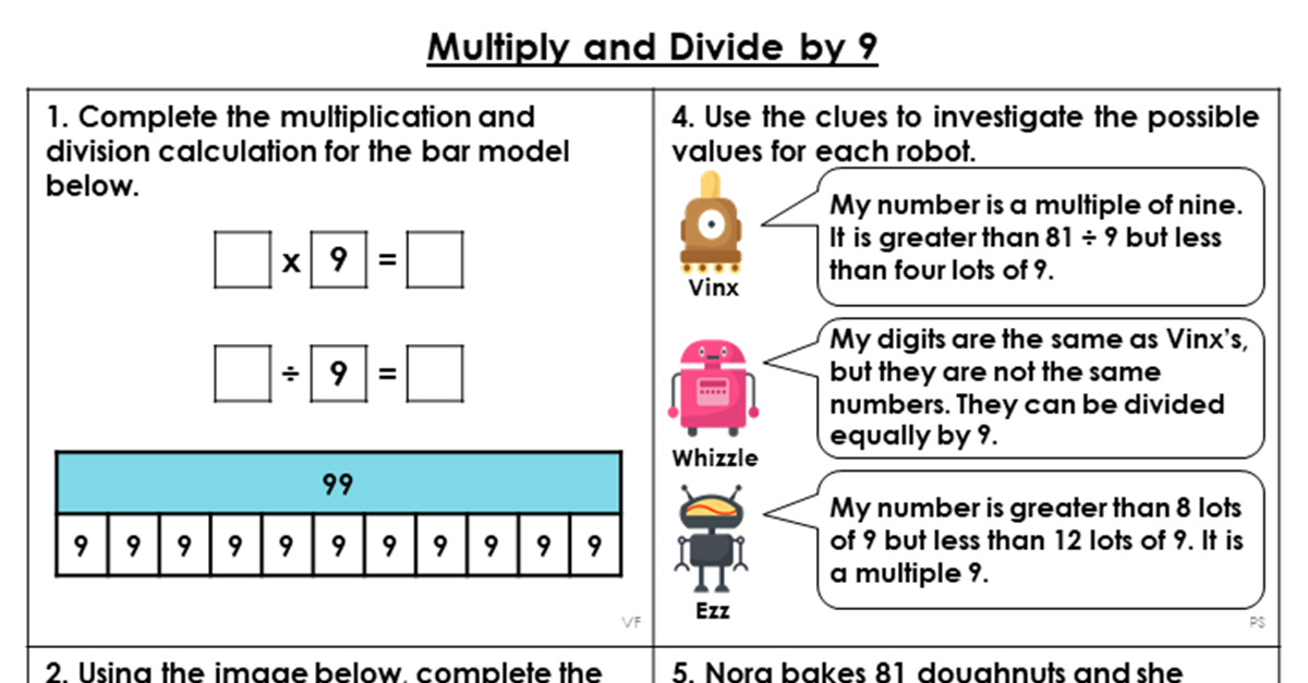 Year 4 Multiply and Divide by 9 Lesson - Classroom Secrets | Classroom
