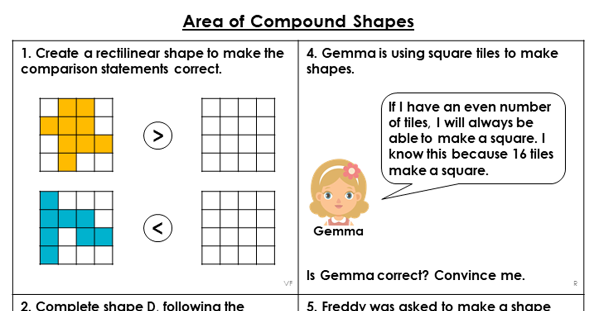 Year 5 Area of Compound Shapes Lesson - Classroom Secrets | Classroom