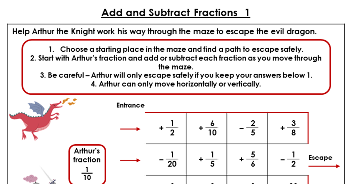 year 6 add and subtract fractions 1 lesson classroom