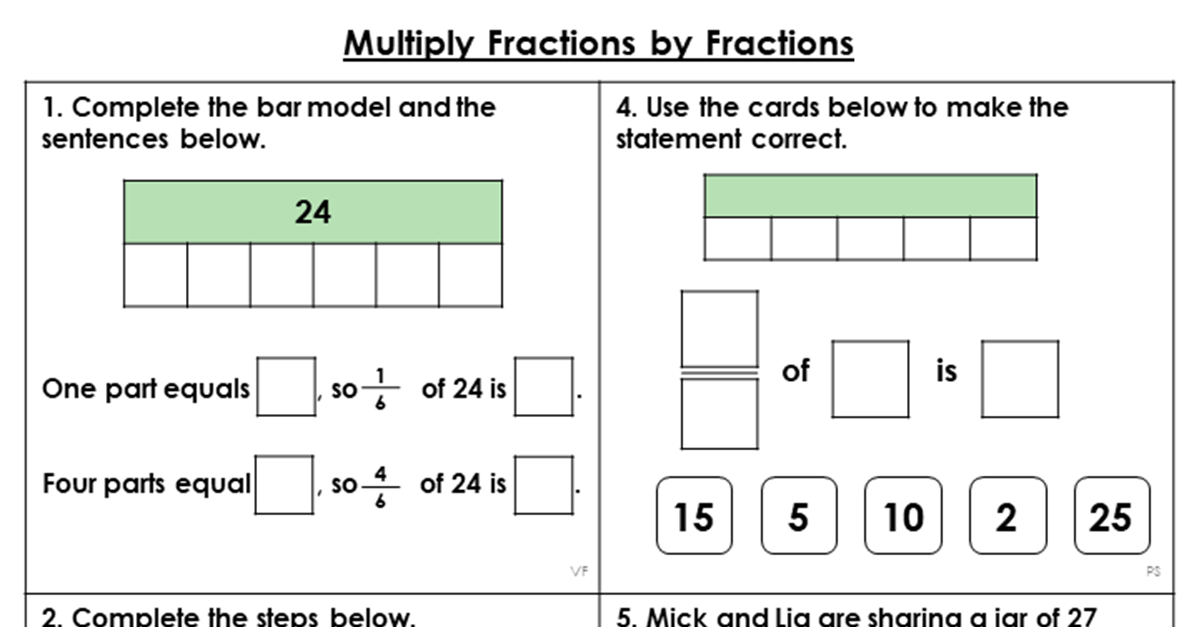 multiplying fractions reasoning and problem solving