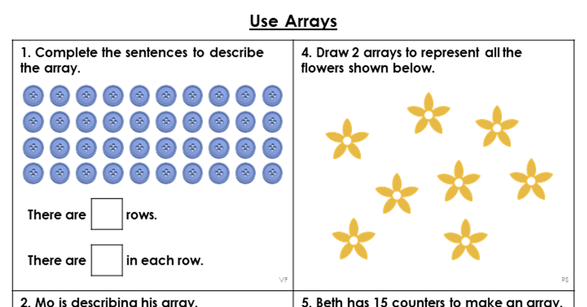 Year 2 Use Arrays Lesson - Classroom Secrets | Classroom Secrets