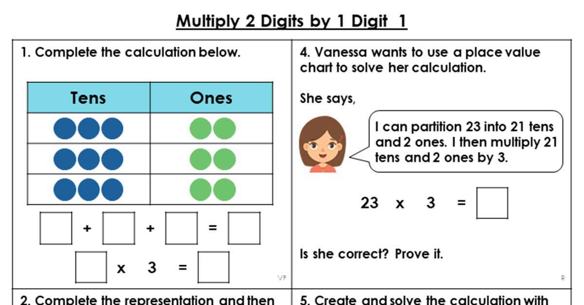 Year 3 Multiply 2 Digits by 1 Digit 1 Lesson - Classroom Secrets