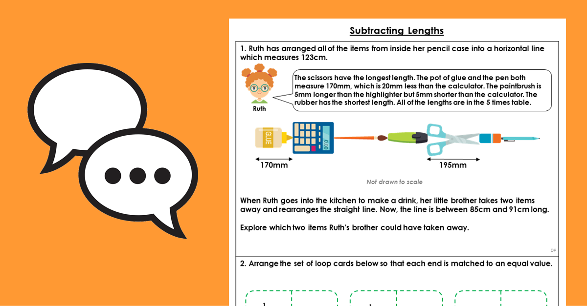 Year 3 Subtracting Lengths Discussion Problems